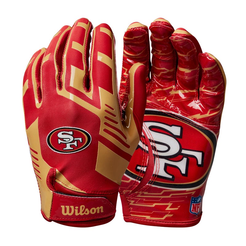 Wilson NFL Stretch Fit Football Gloves - Adult, San Francisco 49ers - Image 3